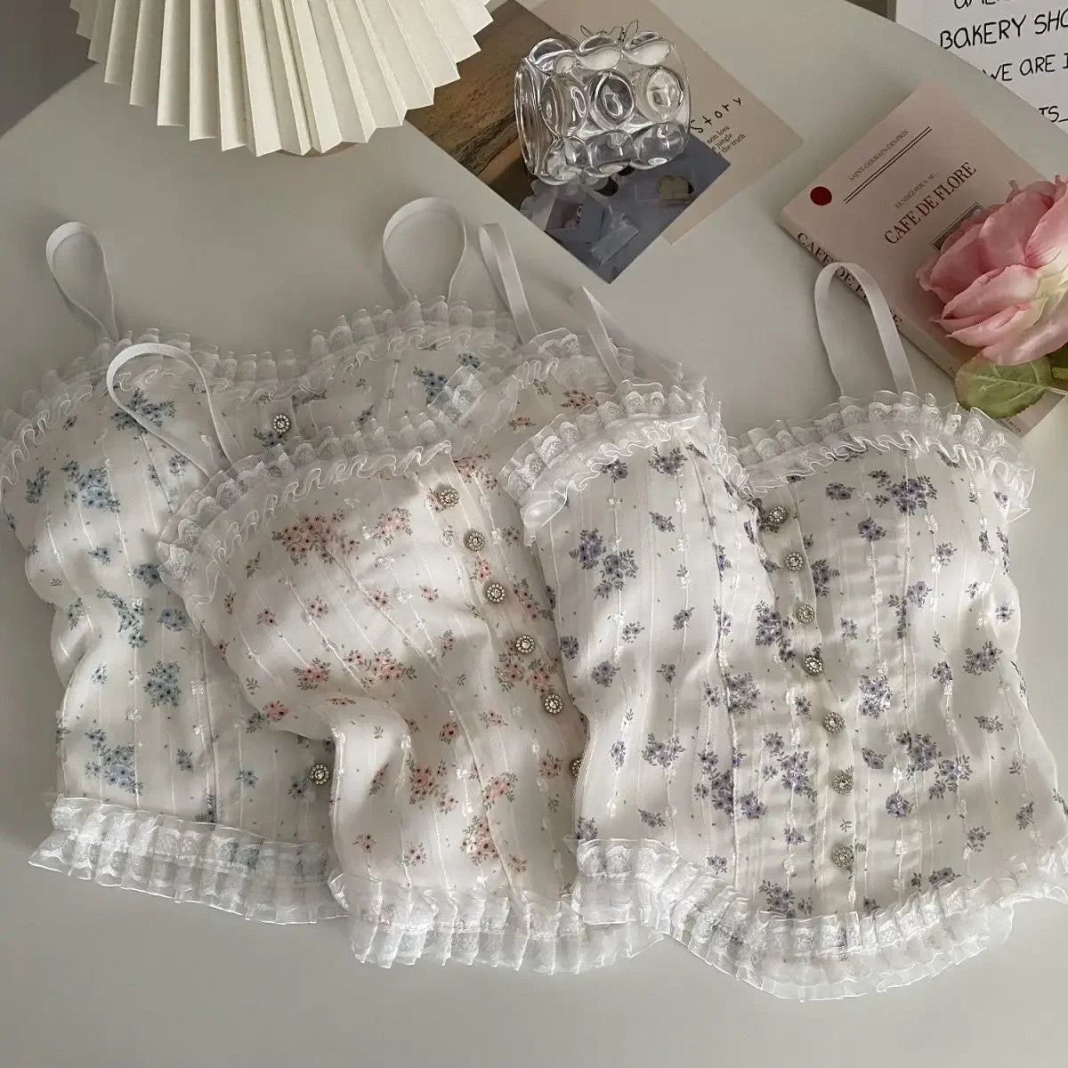 Floral Lace Back Camisole for Summer Elegance ATHLEXES