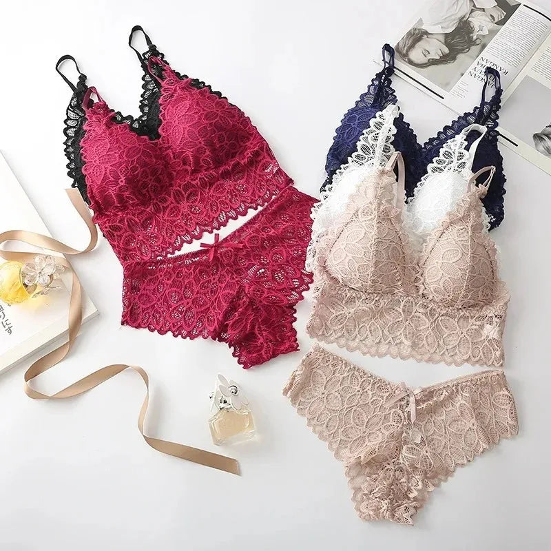 Sexy Lace Women Underwear Set Seamless Wire Free Bra Sets ATHLEXES
