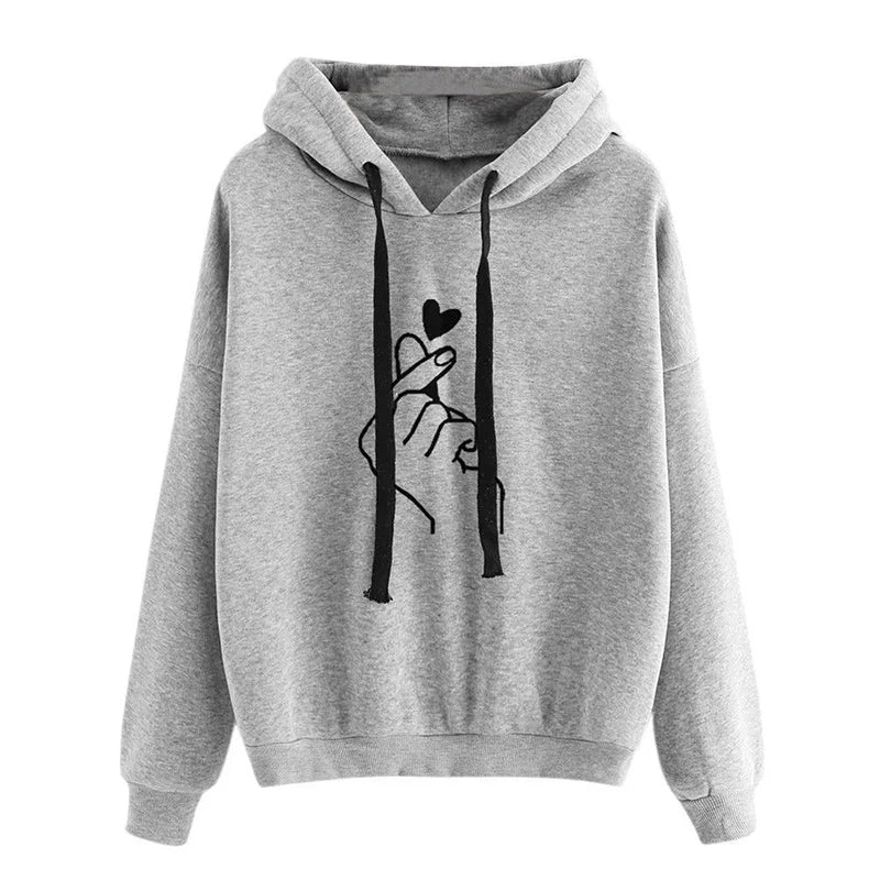 Chic Autumn Fleece Hoodie with Heart Detail ATHLEXES