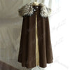 Halloween Costume 3XL Men's Medieval Cloak with Fur Collar ATHLEXES