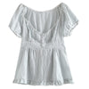 Maemukilabe Retro Kawaii Milkmaid Summer Crop Tee ATHLEXES