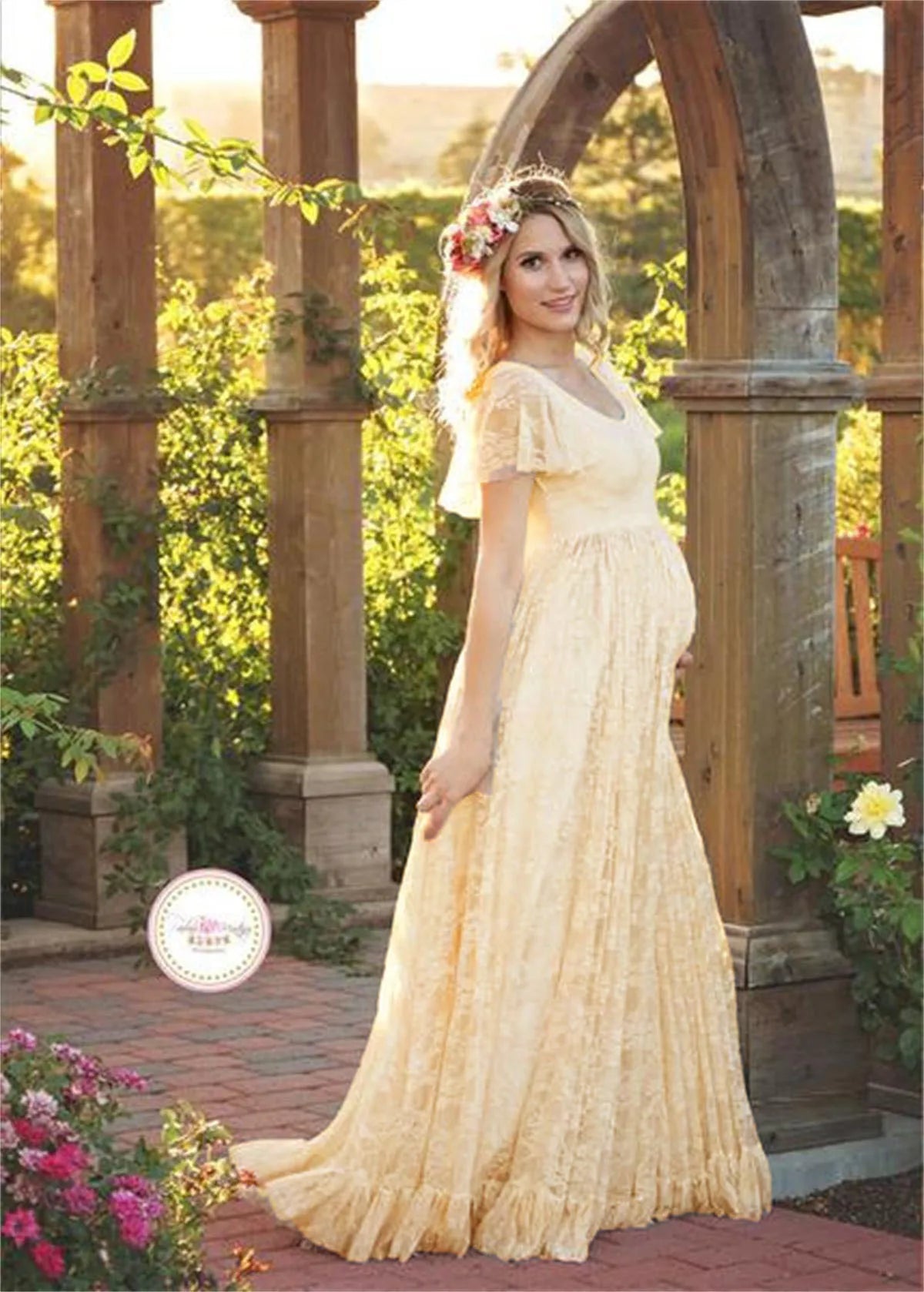Luxe Lace Maternity Dress for Stunning Photoshoots ATHLEXES