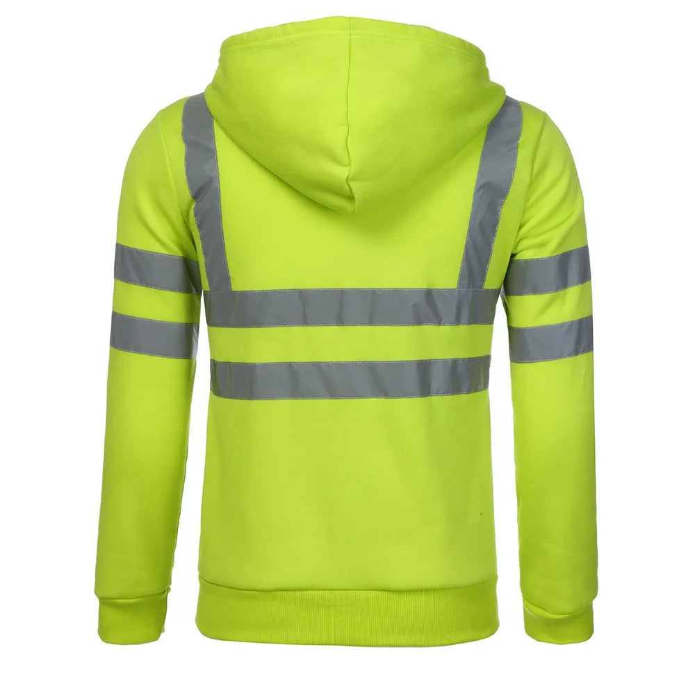 Reflective Fleece Hoodie Jacket for Sanitation Workers ATHLEXES