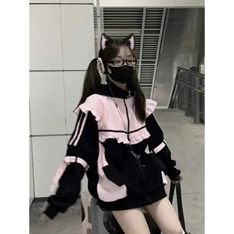Y2K Cozy Velvet Hooded Jacket for Women ATHLEXES
