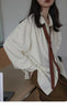 Korean Minimalist Oversized Button-Up Shirt for Women ATHLEXES