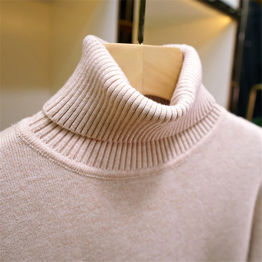Korean Style Velvet Turtleneck Sweater for Women ATHLEXES