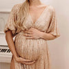 Vintage Sequin Maternity Photography Gown Dress ATHLEXES