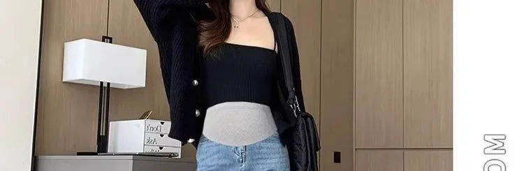 BumpStyle High Elasticity Maternity Fringe Jeans ATHLEXES