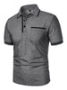 Luxe Lapel Solid Color Men's Short Sleeve Polo ATHLEXES