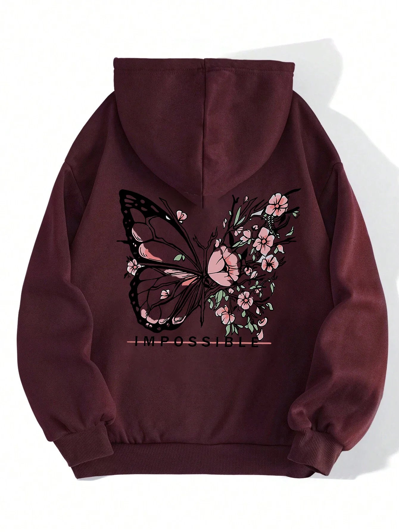 Rose Butterfly Graphic Hooded Sweatshirt ATHLEXES