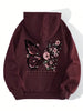 Rose Butterfly Graphic Hooded Sweatshirt ATHLEXES
