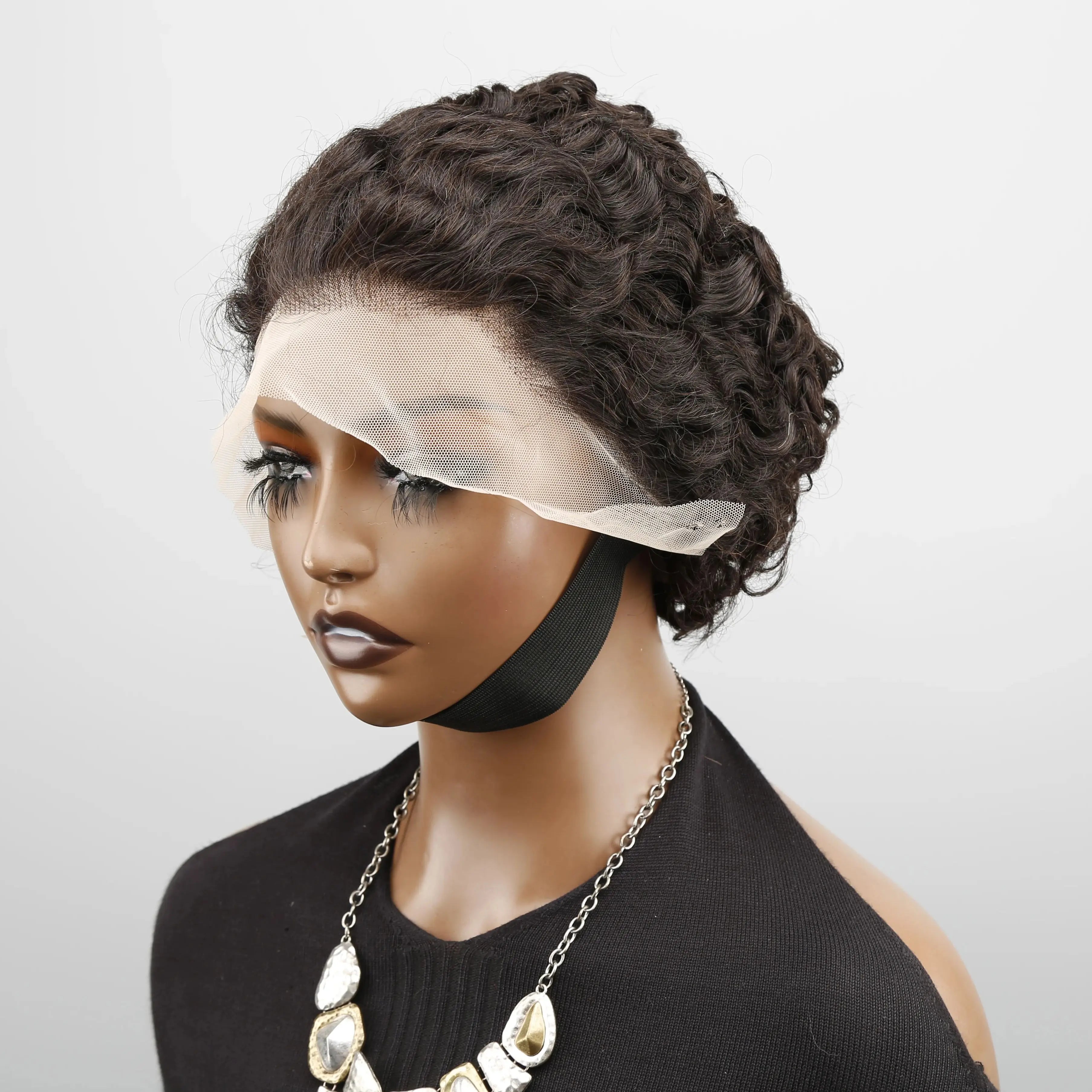 Bouncy Afro Pixie Cut Wig with Bangs ATHLEXES