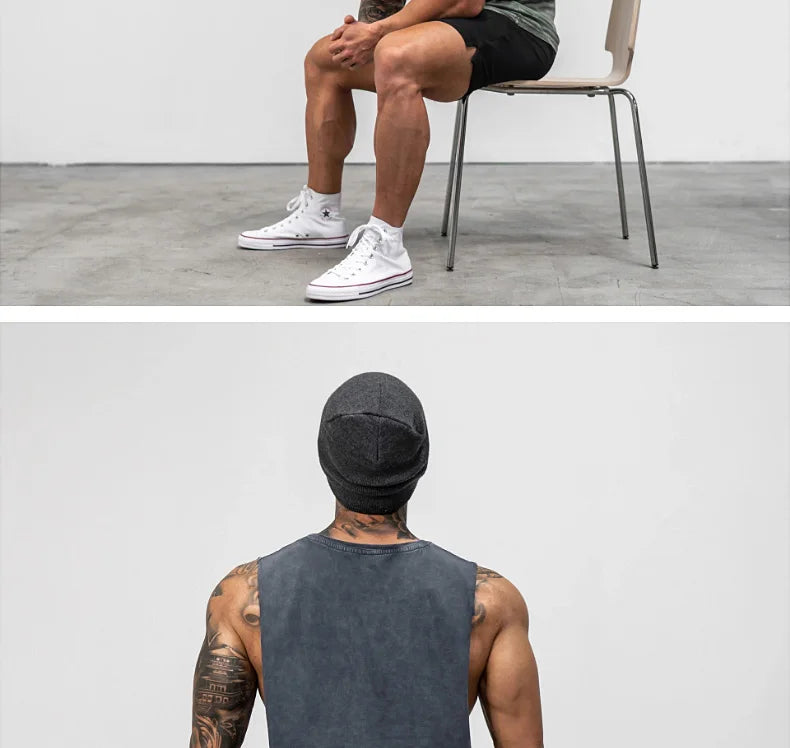 Men's Summer Cotton Gym Tank Top for Fitness ATHLEXES