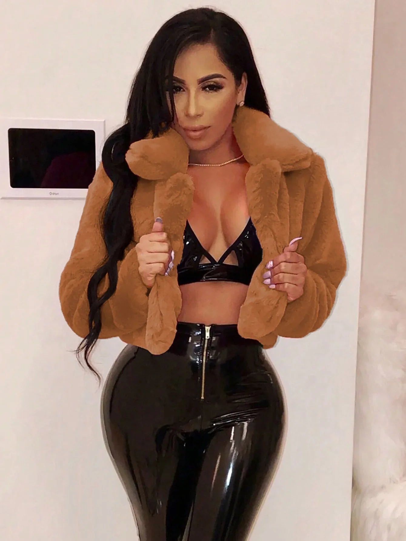 Velvet Luxe Faux Fur Cardigan Jacket ATHLEXES