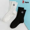 Hip-Hop Style Mid Length Socks - 2 Pairs Fashion Set ATHLEXES