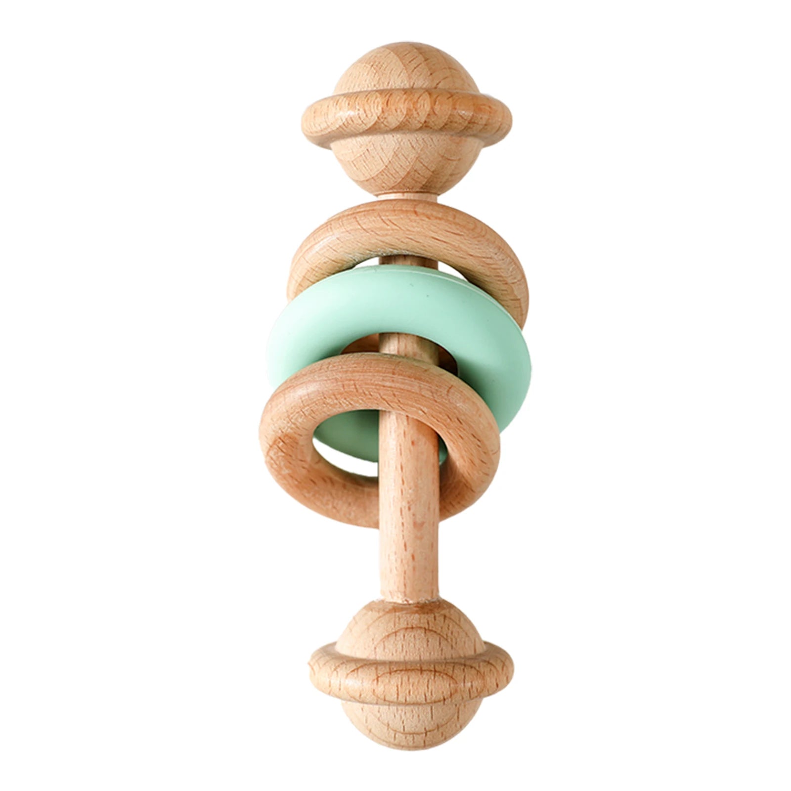 EcoBaby Wooden Rattles and Silicone Teether Set for Infants ATHLEXES
