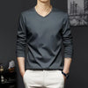 Autumn New Promotion Ice Silk Men's V-Neck Casual Top 2023 ATHLEXES