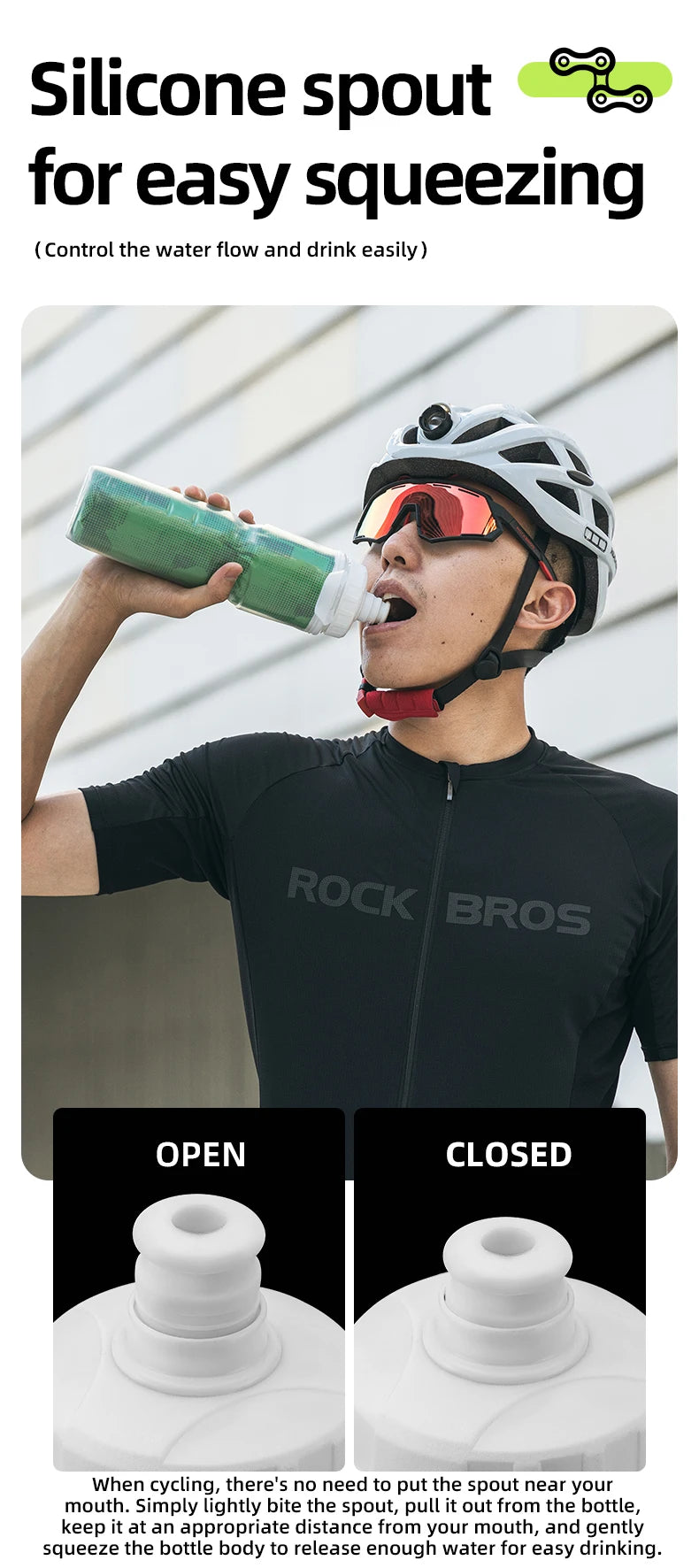 ROCKBROS 750ml Insulated Bicycle Water Bottle ATHLEXES
