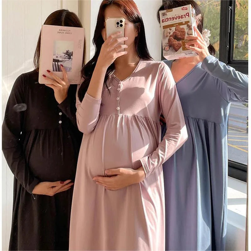 Maternity Comfort Nursing Sleepwear Gown ATHLEXES
