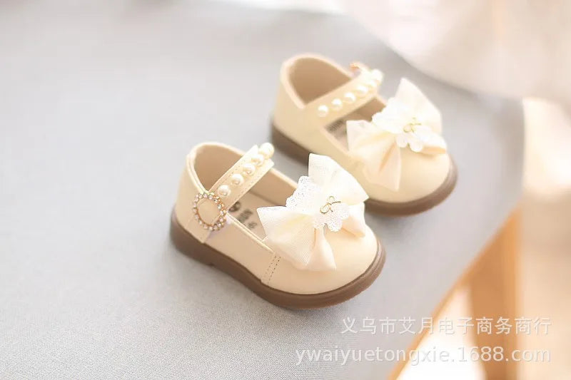 Princess Bow Leather Sneakers for Tiny Trendsetters ATHLEXES