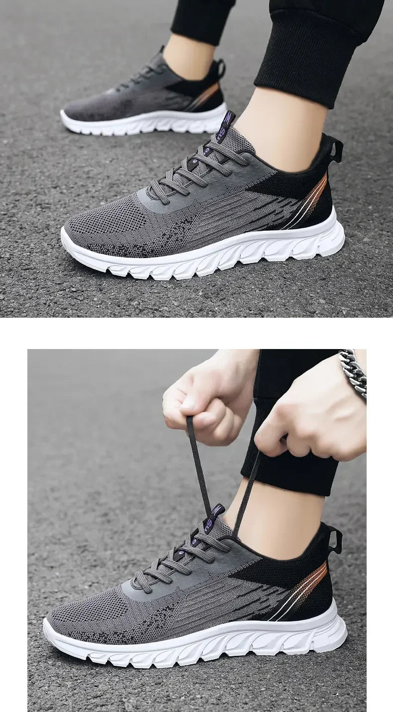 Summer New Fashion Casual Man Shoe Mesh Sneakers Thick Soled Breathable Non-slip Running Shoes Men's Shoes Free Shipping ATHLEXES