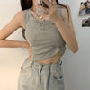 Chic Ribbed Button-Down Tank Top for Women ATHLEXES