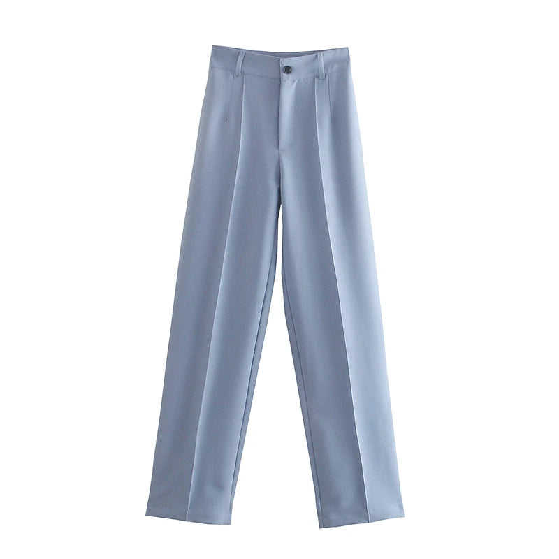 Chic High Waist Straight Leg Office Pants ATHLEXES