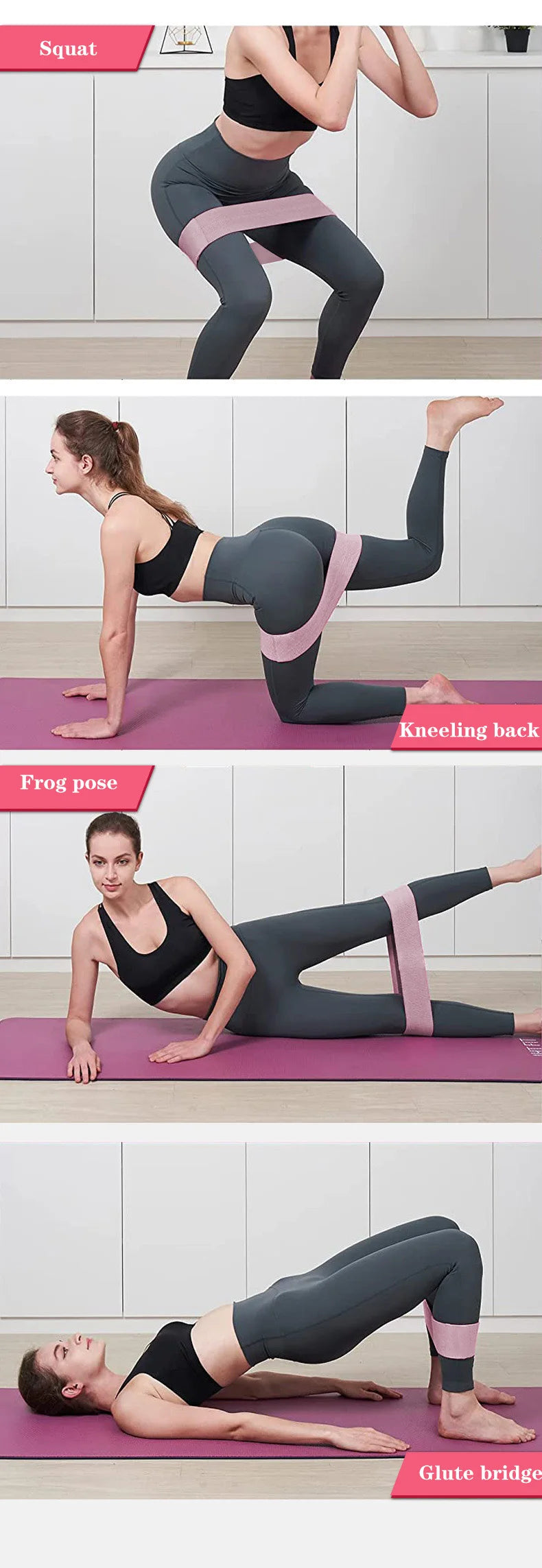 GluteBoost Fabric Resistance Workout Bands Set ATHLEXES
