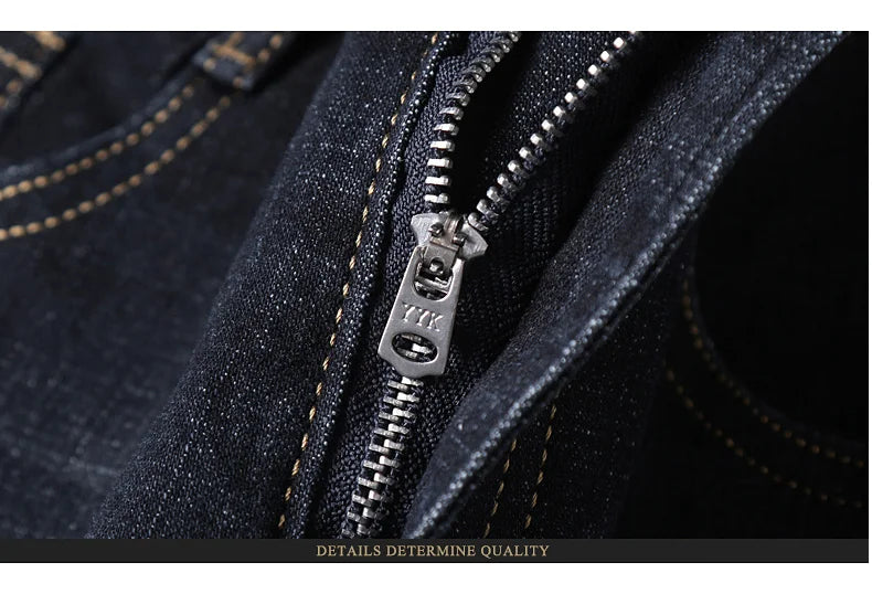 Classic Slim Fit Black Biker Jeans for Men ATHLEXES