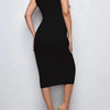 Elegant Stretch Maternity Dress with Button Detail ATHLEXES