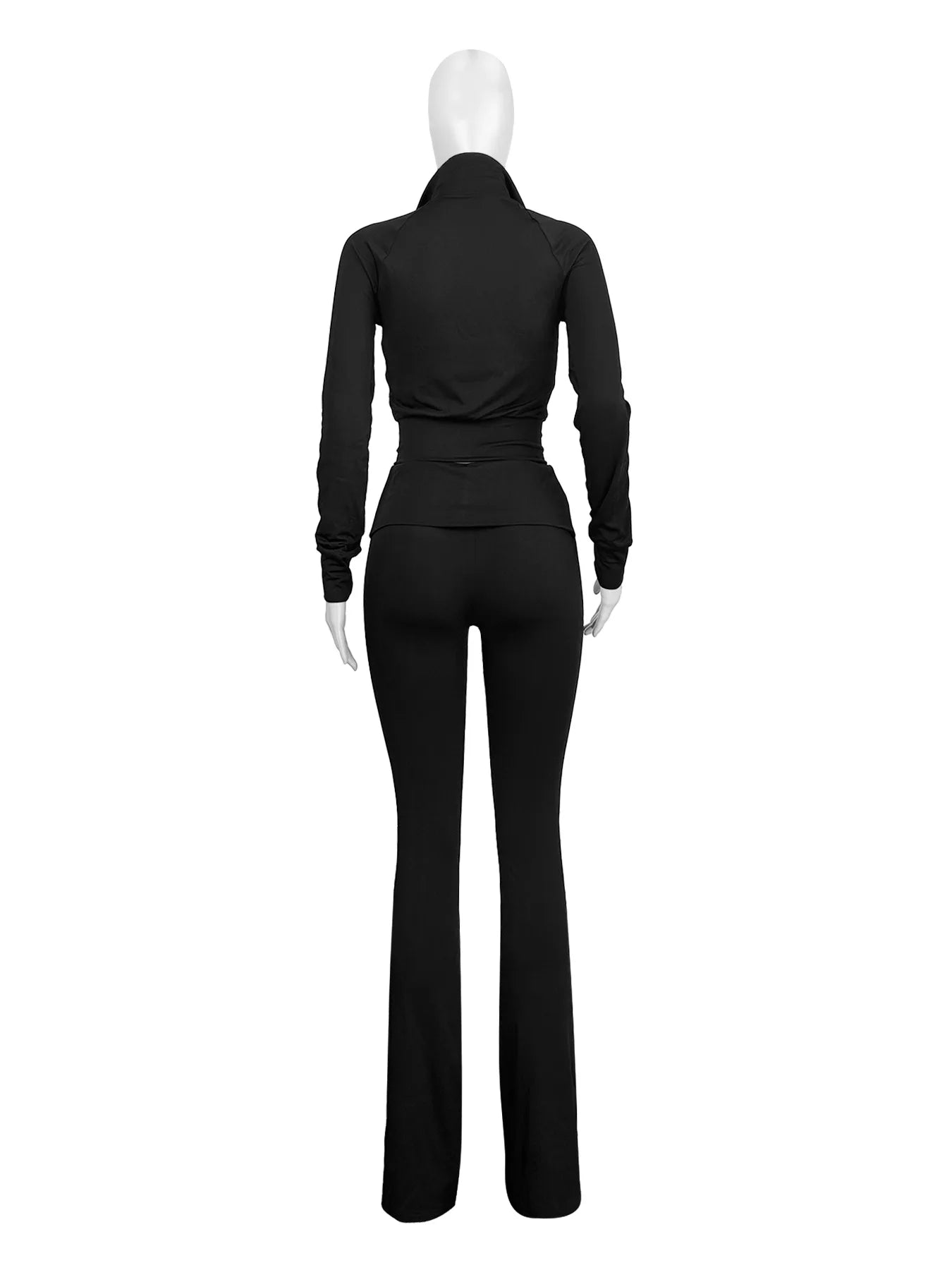 FAGADOER Casual Zip Pocket Crop Top & High Waist Leggings Set ATHLEXES