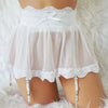 Seductive Lace Lolita Skirt: Sheer Black Lingerie with Zip Ties ATHLEXES