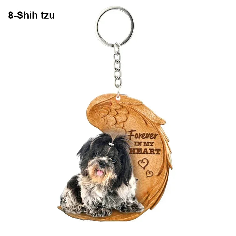 Heartfelt Dog Angel Pendant Keychain ATHLEXES