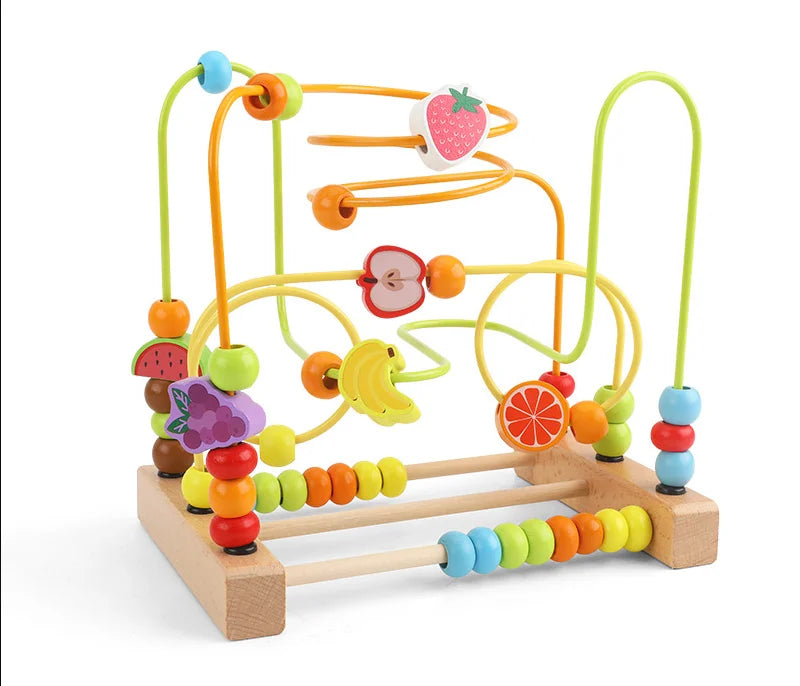 Montessori Wooden Roller Coaster Bead Maze for Toddlers ATHLEXES