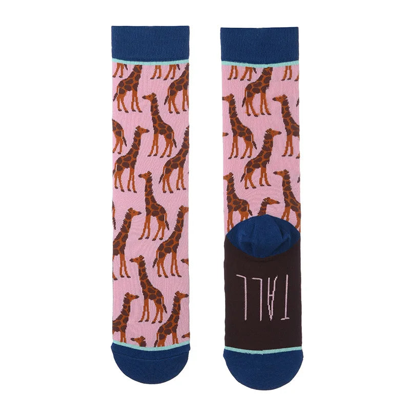 Colorful Cotton Women's Socks - Trendy Hedgehog & Sloth Designs ATHLEXES