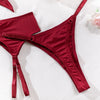 Sexy Lingerie Set Bow Bra Black Temptation Four Piece Set ATHLEXES