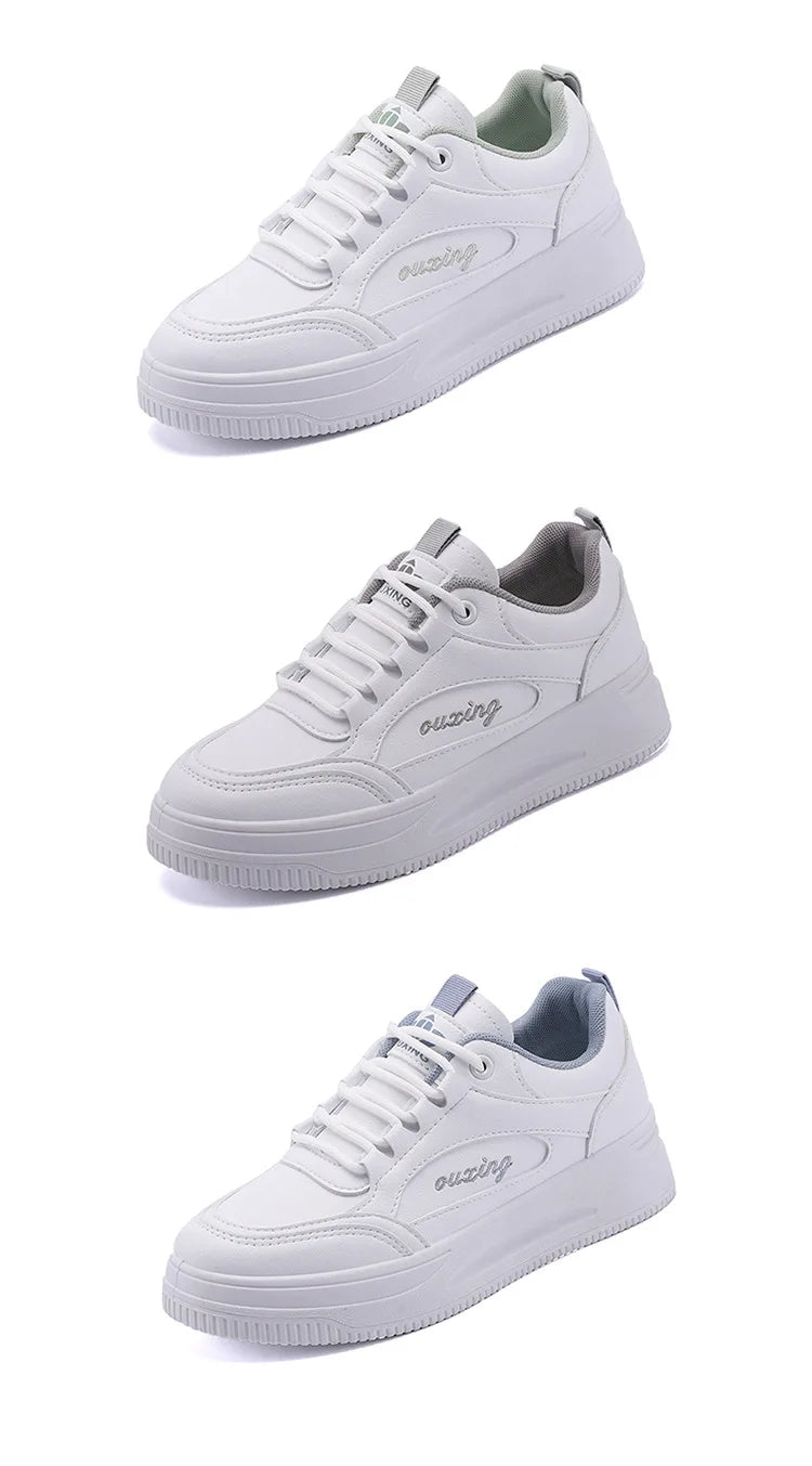 Breathable Leather Lace-Up Platform Sneakers for Women ATHLEXES