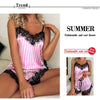 Luxe Lace V-Neck Pajama Shorts Set ATHLEXES