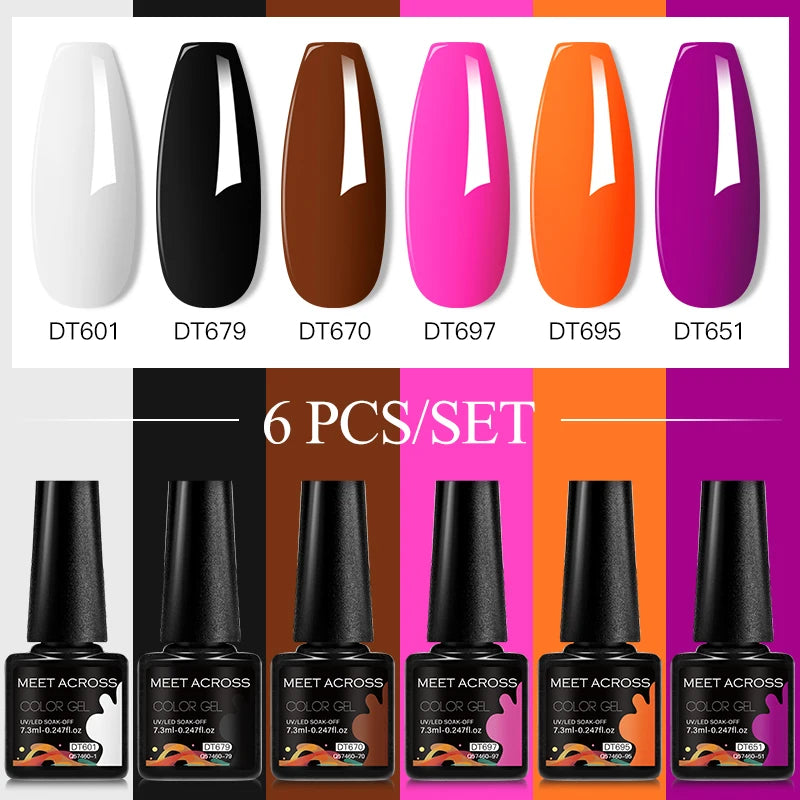 NailArt Pro 6pc UV Gel Polish Kit for Manicure ATHLEXES