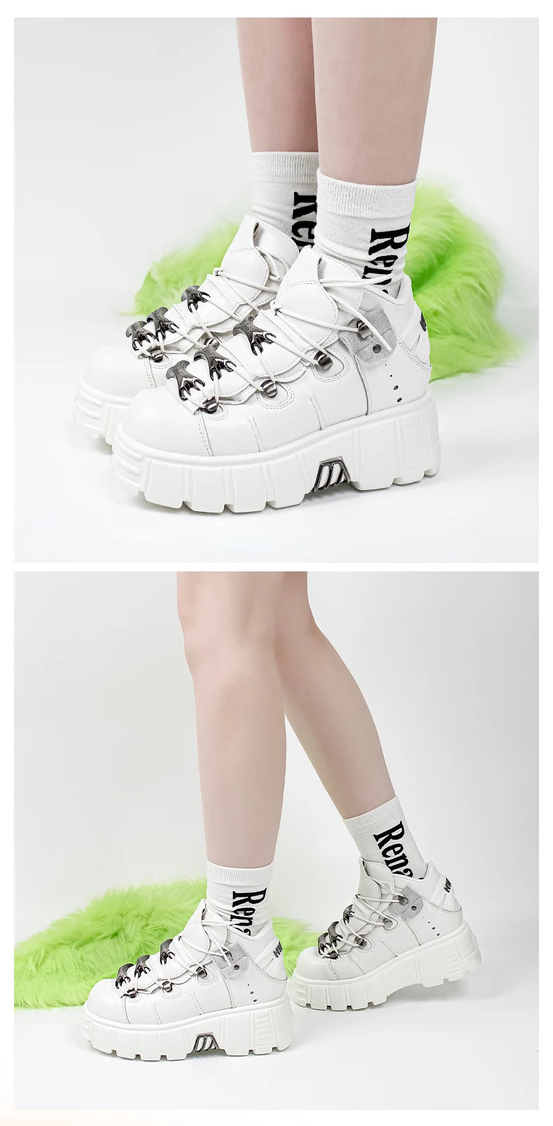 Punk Chic Women's Lace-Up Rock Boots ATHLEXES