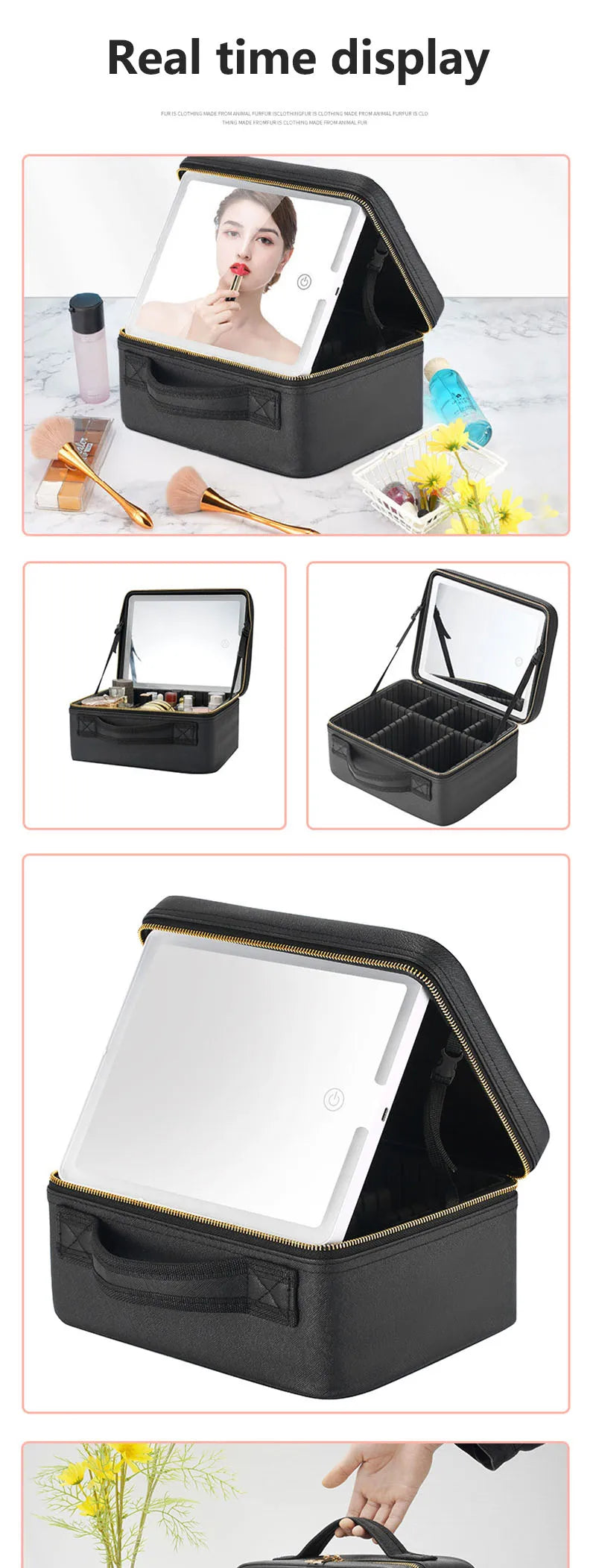 LuxeGlow LED Makeup Organizer with Mirror ATHLEXES