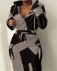 Plaid Hoodie Dress with Drawstring Detail ATHLEXES