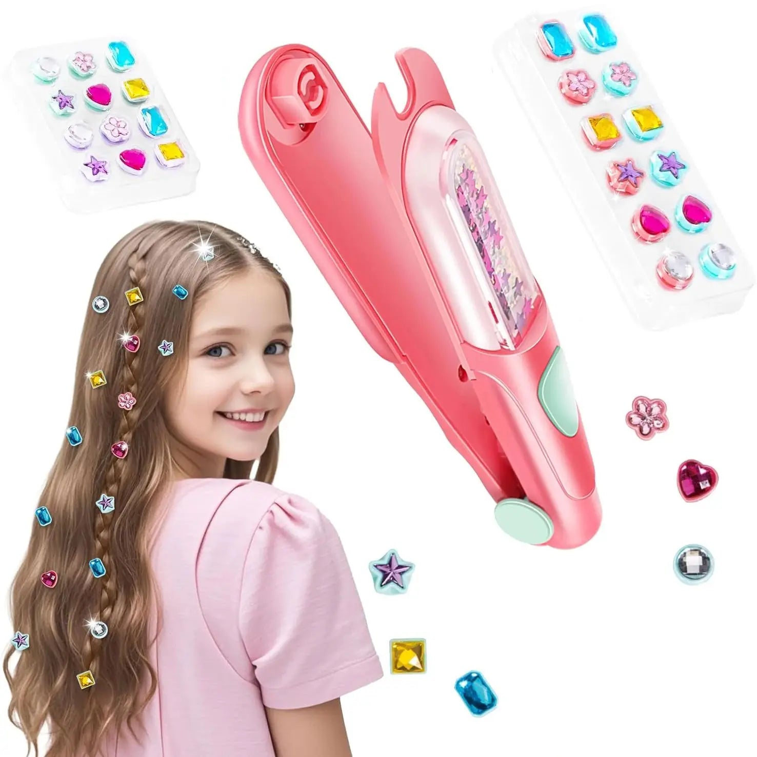 GlamourGem Hair Stamper Kit with Shining Jewels for Girls ATHLEXES