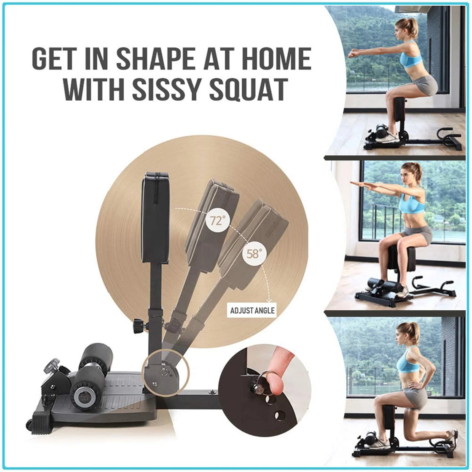 Leikefitness Deluxe Sissy Squat Bench Gym Station ATHLEXES