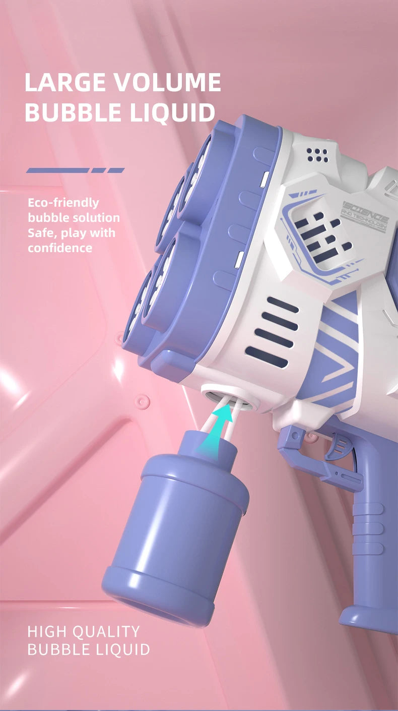 RainbowBlast Automatic Bubble Rocket Gun ATHLEXES