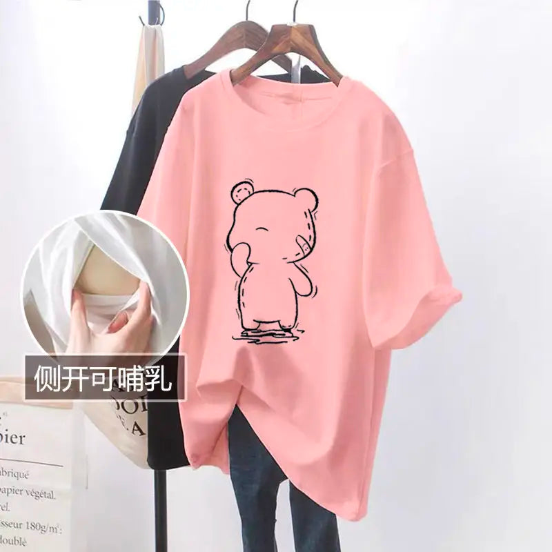 Elegant Mama Cotton Nursing Tee for Summer ATHLEXES