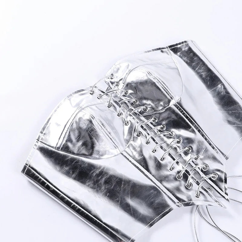 Goddess Glam Metallic Corset Top ATHLEXES