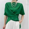 Satin Elegance Summer Short Sleeve Top ATHLEXES