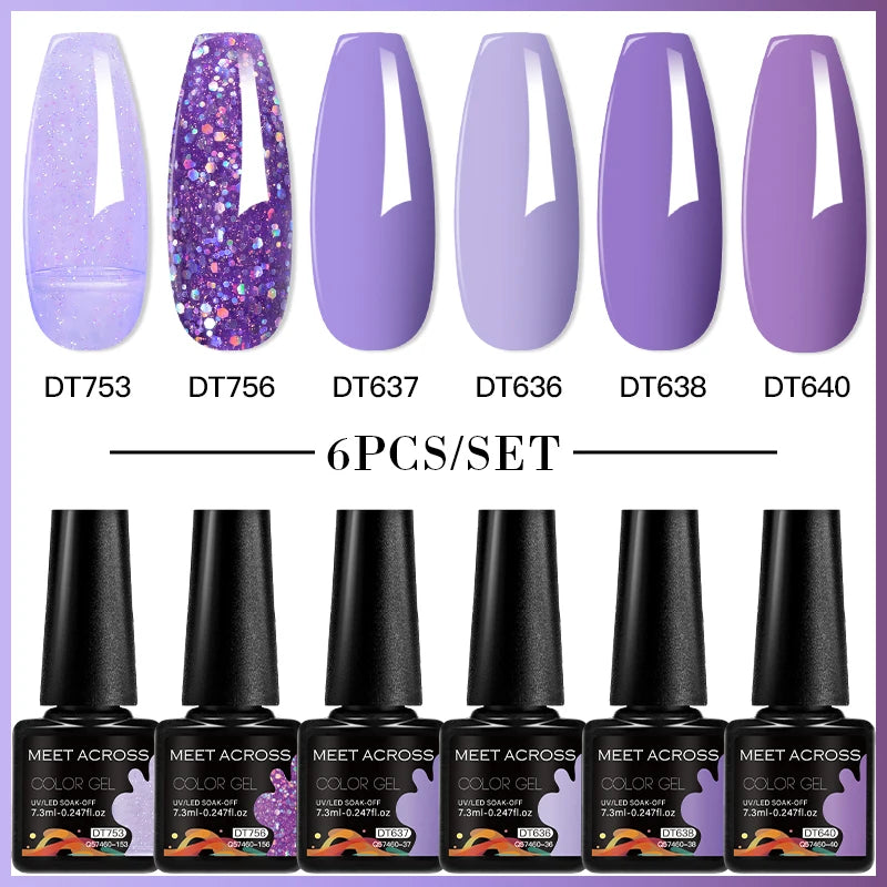 NailArt Pro 6pc UV Gel Polish Kit for Manicure ATHLEXES