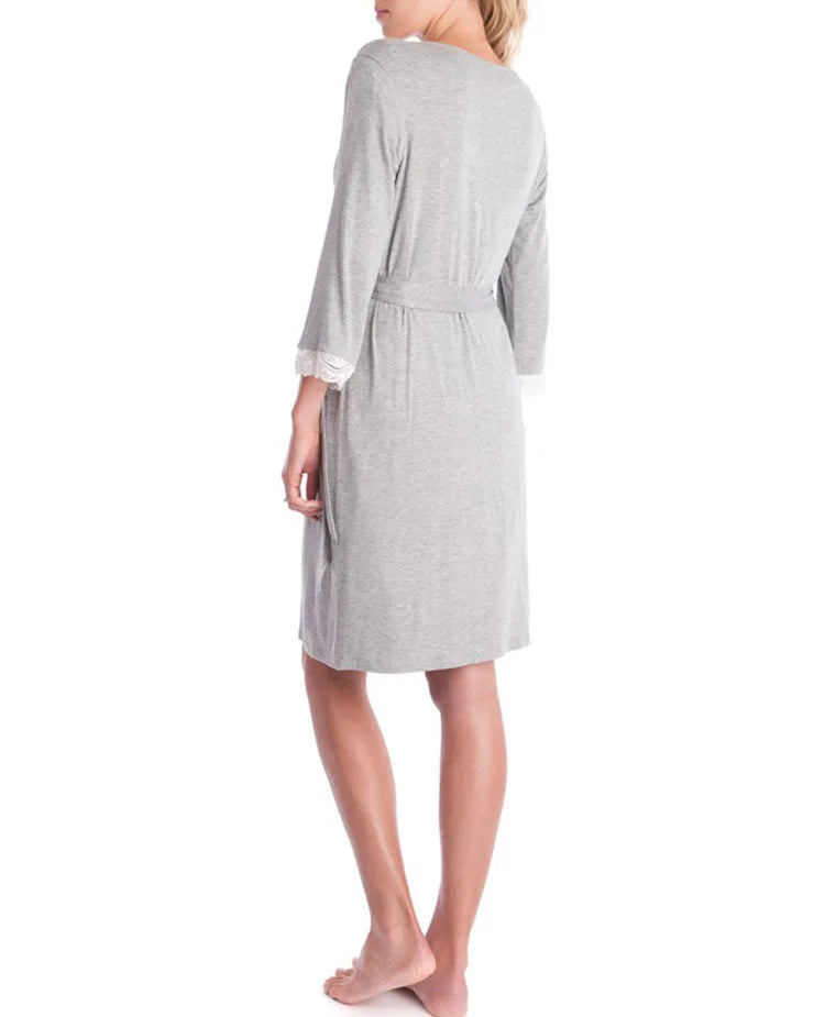 Elegant Maternity Lace Tie Pajama Set ATHLEXES